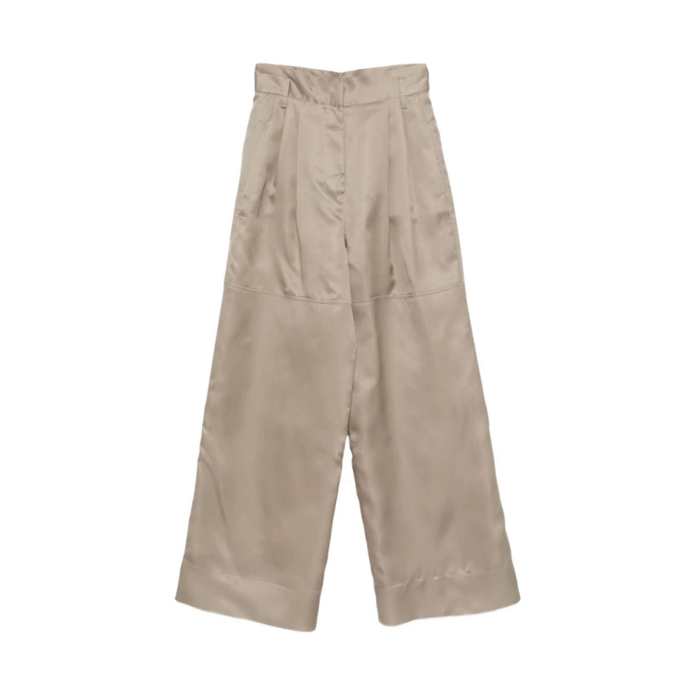 Alberta Ferretti Women's Green Wide Trousers, S, Wide Trousers