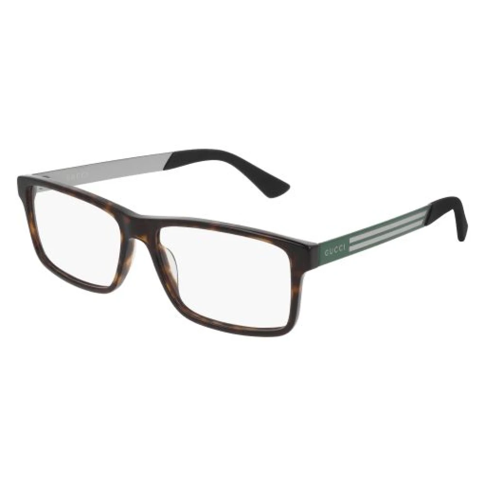 Gucci Havana Green Transparante Bril Brown Unisex