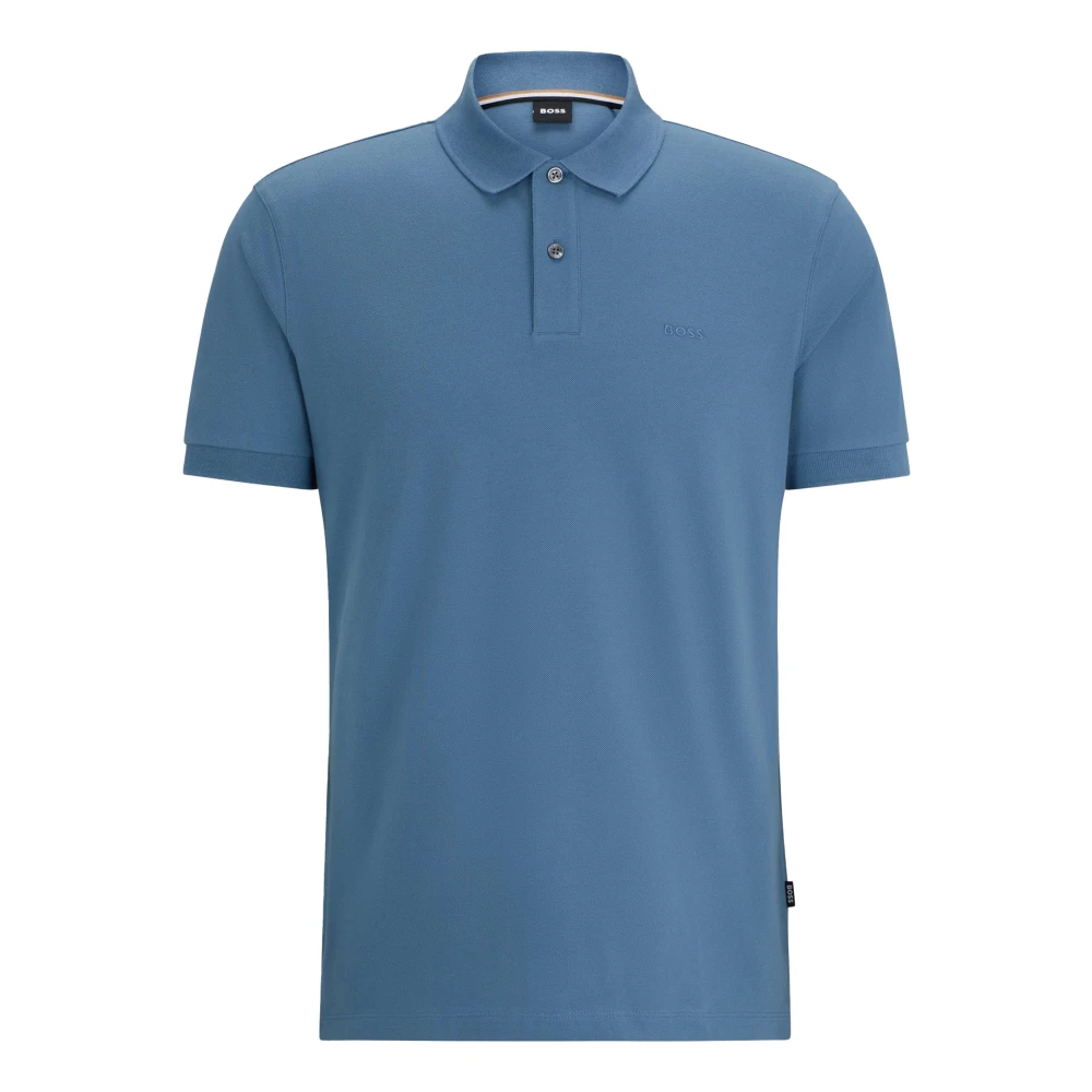 Boss Pique Polo Shirt Blue Heren