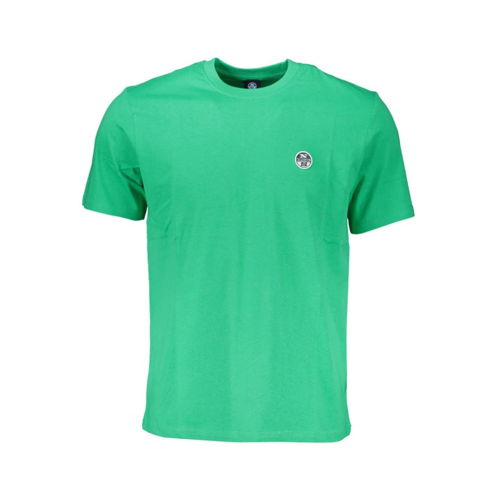 North Sails , T-Shirts, Male, Green, Xl, Green Cotton Logo Tee Shirt