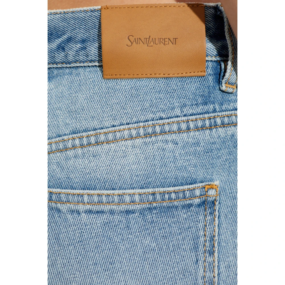 Saint Laurent Jeans met vintage-effect Blue Dames