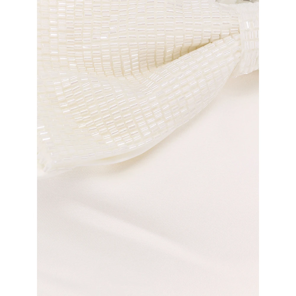 Self Portrait Taffeta decolleté jurk met strik White Dames