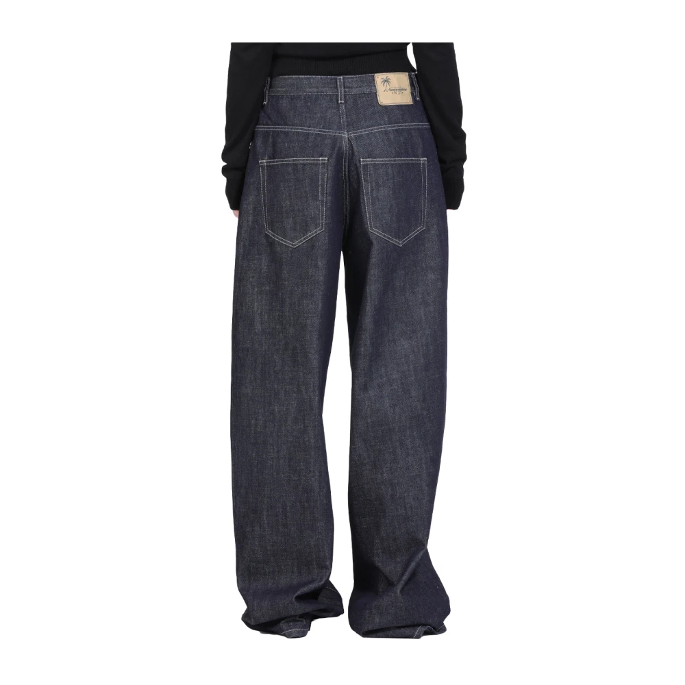 N21 Wijde Pijp Katoenen Jeans Blue Dames