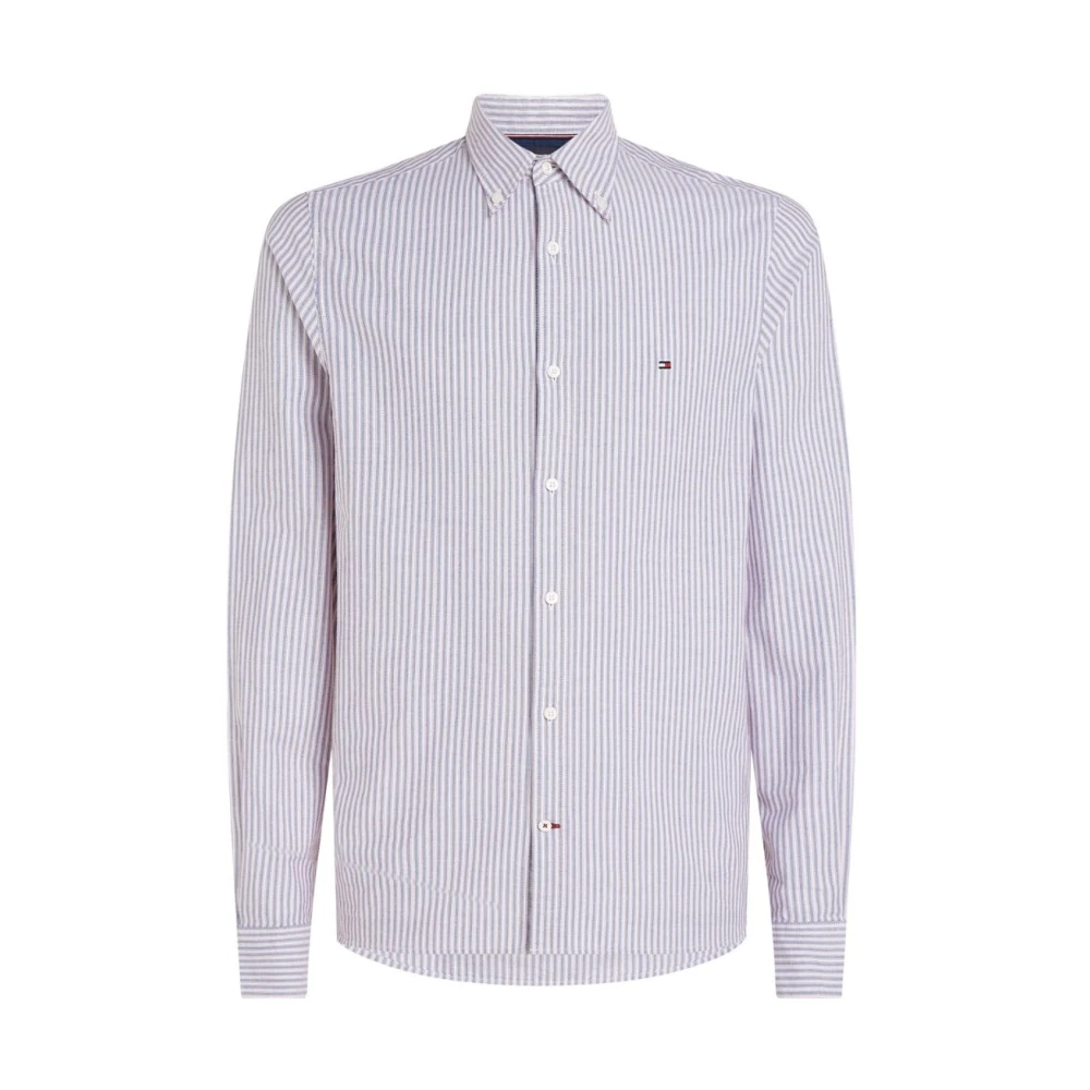 Tommy Hilfiger Men's Pink Casual Shirts,, Striped Long Sleeve Shirt 2XL