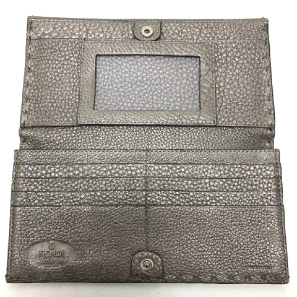 Fendi Vintage Pre-owned Leather wallets Gray Dames