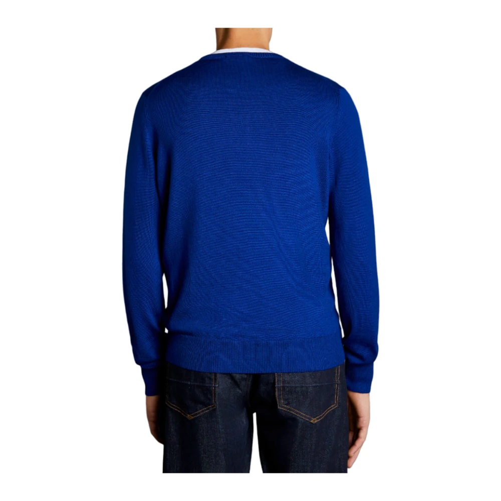 Fay Blauwe Fijne Wollen Trui Blue Heren