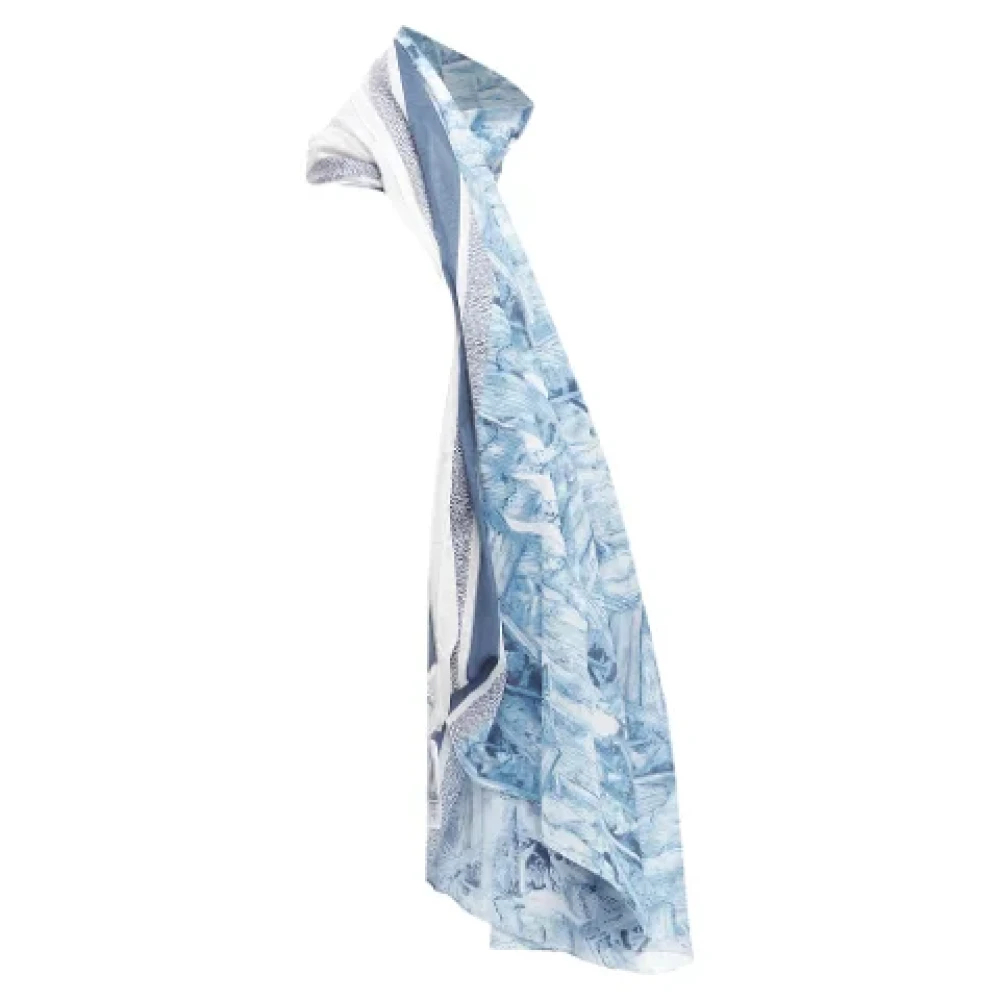 Dior Vintage Pre-owned Cotton scarves Blue Dames