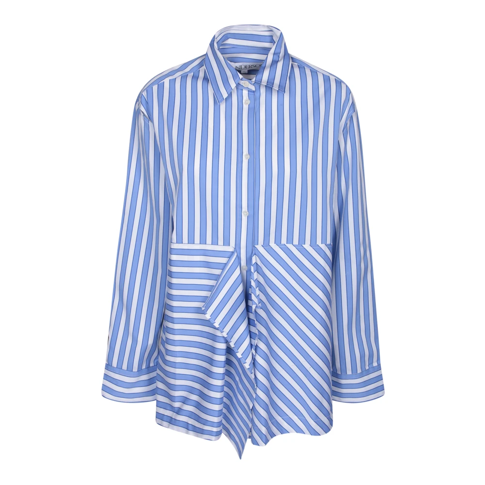 Jw Anderson Women's Blue Peplum Drape Shirt - Shirts - 2XS - Blouses & Shirts