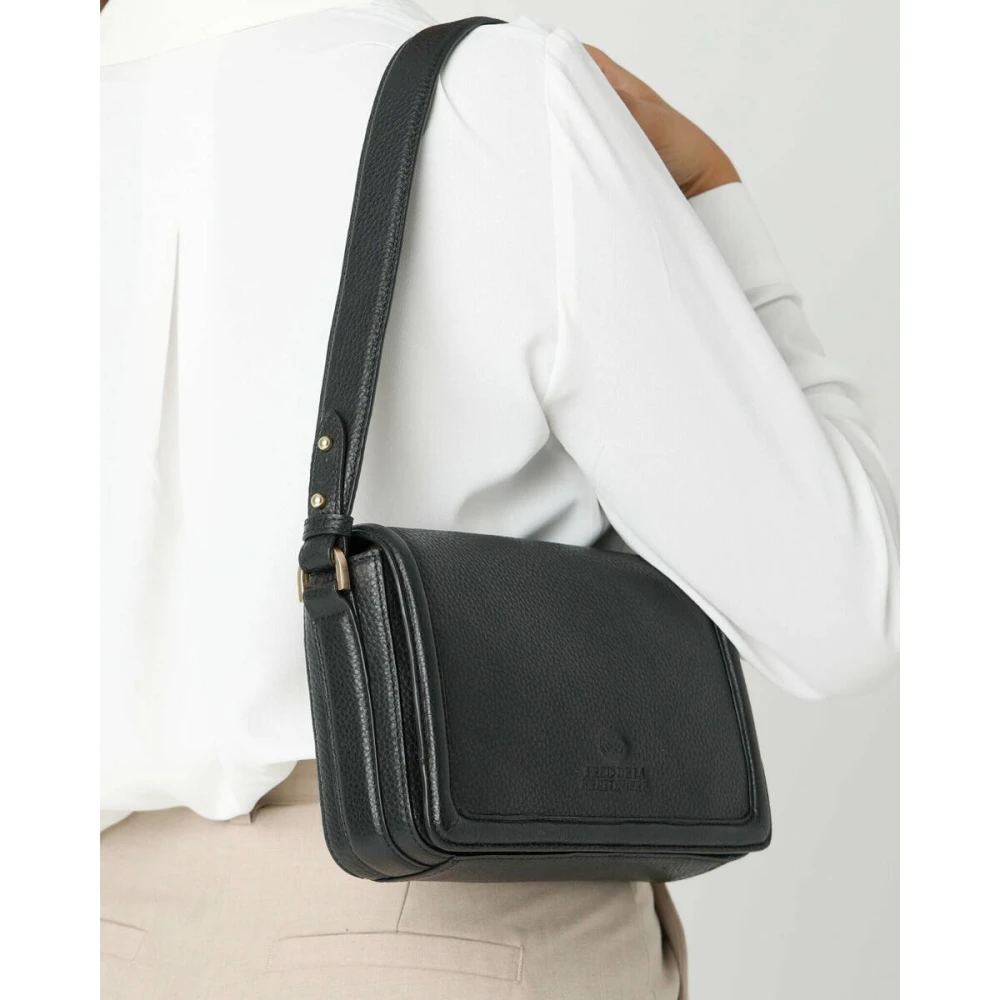 Fred de la Bretoniere Leren Schoudertas Fr003200343W Black Dames