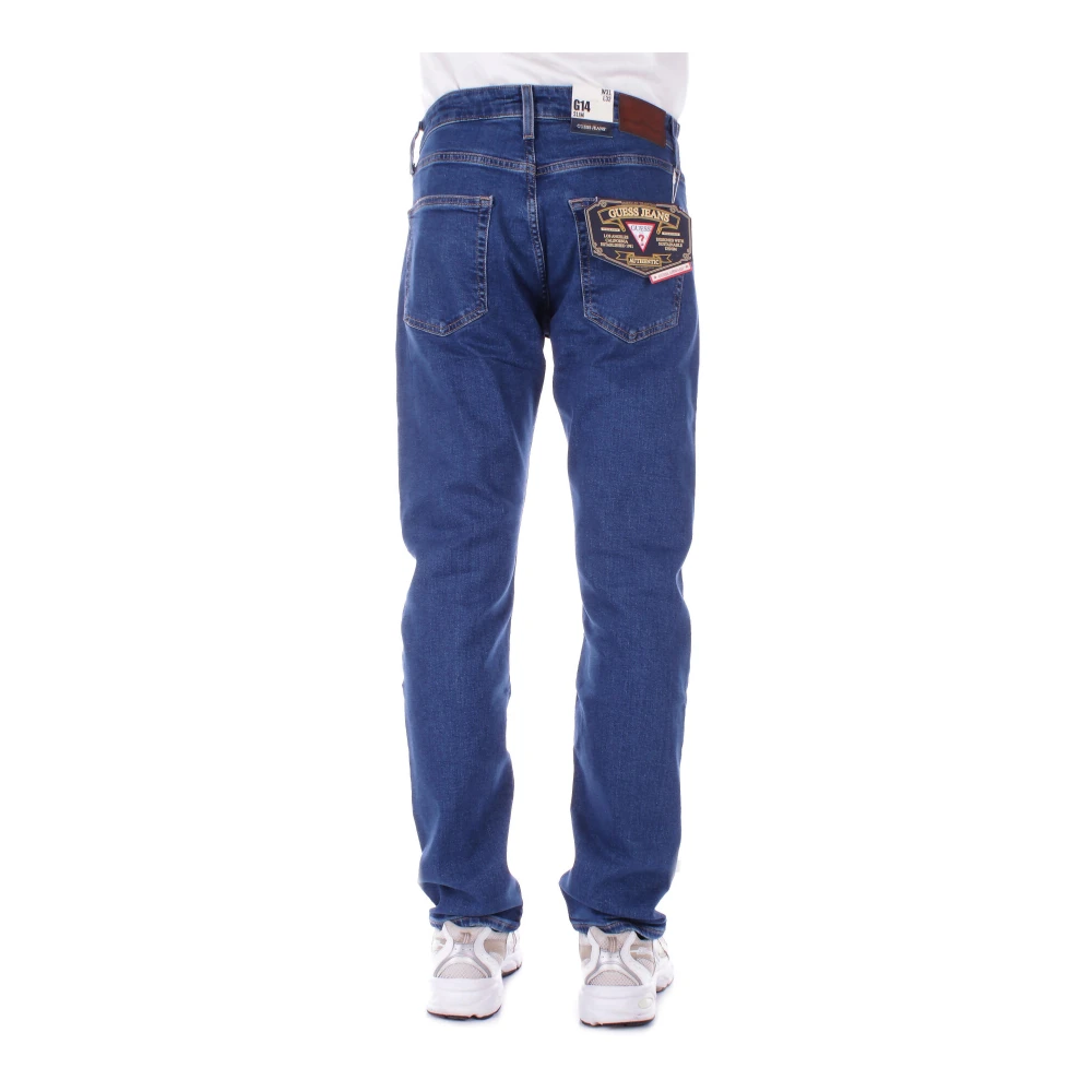 Guess Logo Achterzak 5-Pocket Regular Fit Jeans Blue Heren