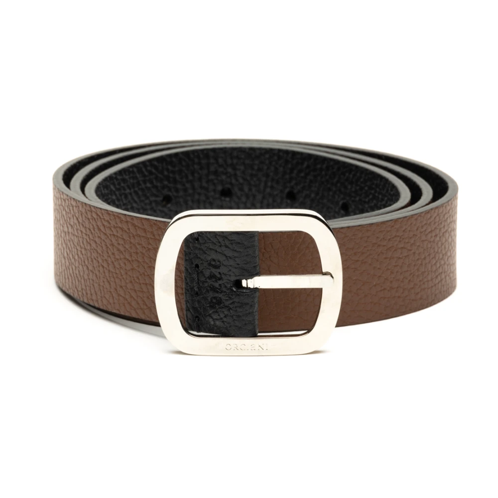 Orciani Leren Dollar Dubbele Riem Brown Heren