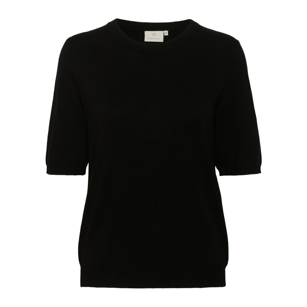 Kaffe Korte Mouw Gebreide Trui 10507320 Zwart Diep Black Dames