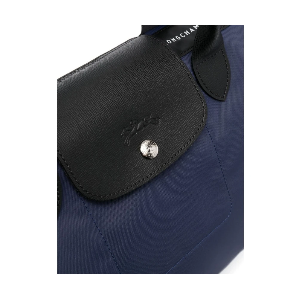 Longchamp Marineblauwe Geëmbosseerde Logo Handtas Blue Dames