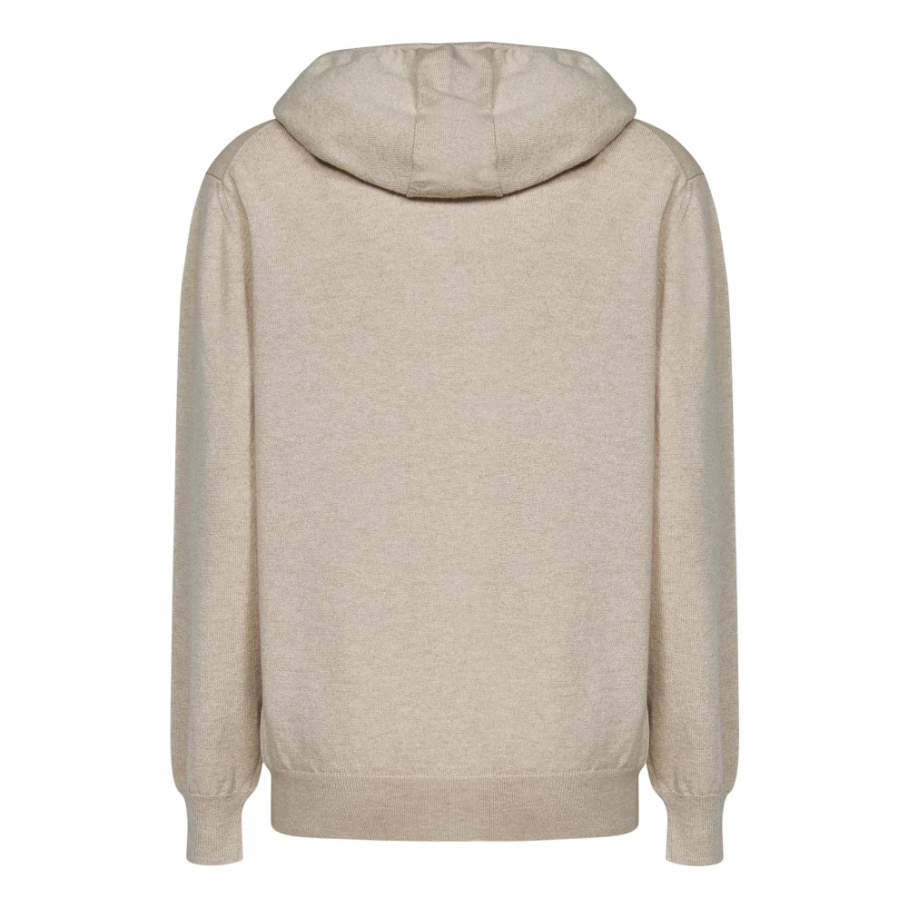 Malo Beige Kasjmier Jas met Capuchon Beige Dames