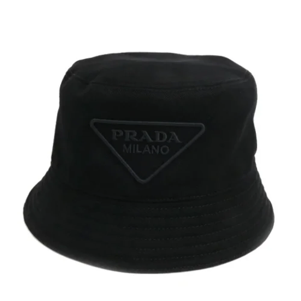 Prada Vintage Pre-owned Canvas hats Black Heren