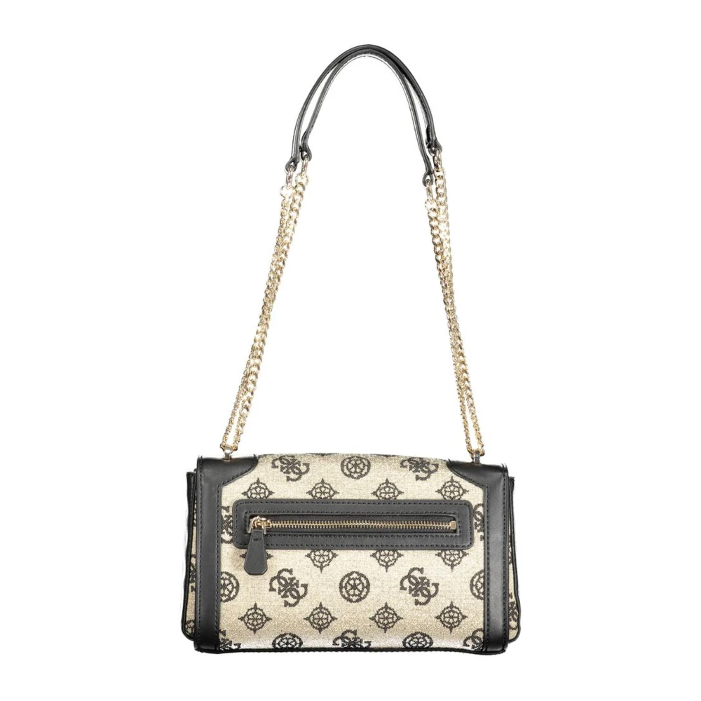 Guess Zwarte Katoenen Handtas met Gouden Hardware Multicolor Dames