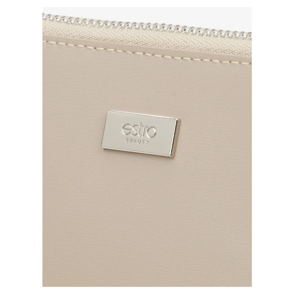 Estro Dames Beige Leren Make-up Tas Er00116275 Beige Dames