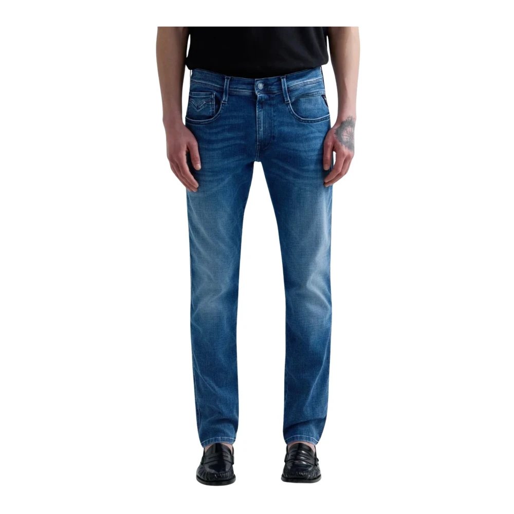 Replay Blue Slim Fit Jeans, Male, W28, Anbass Slim-Fit Jeans
