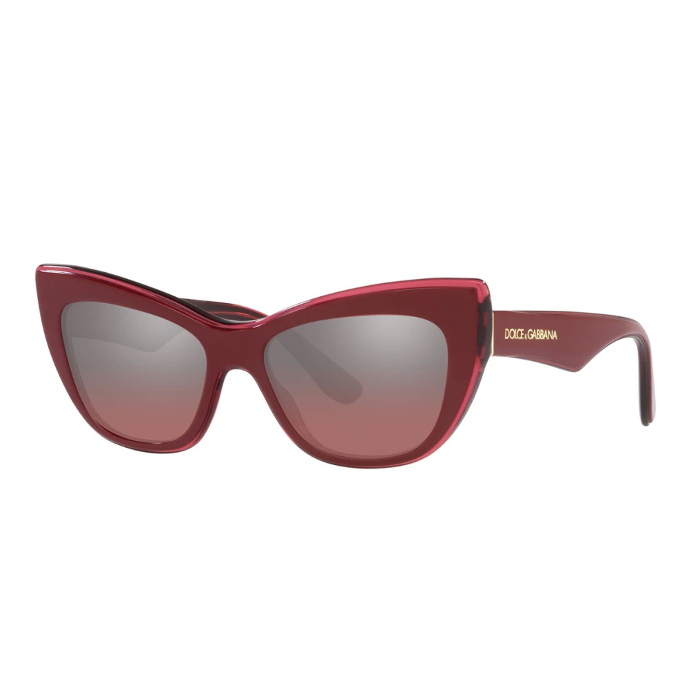 Dolce & Gabbana Bordeaux Cat-eye Solglasögon med Gradient Rosa Linser Red, Unisex