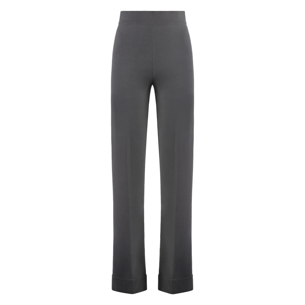 Malo Geribbelde randen wollen broek Gray Dames