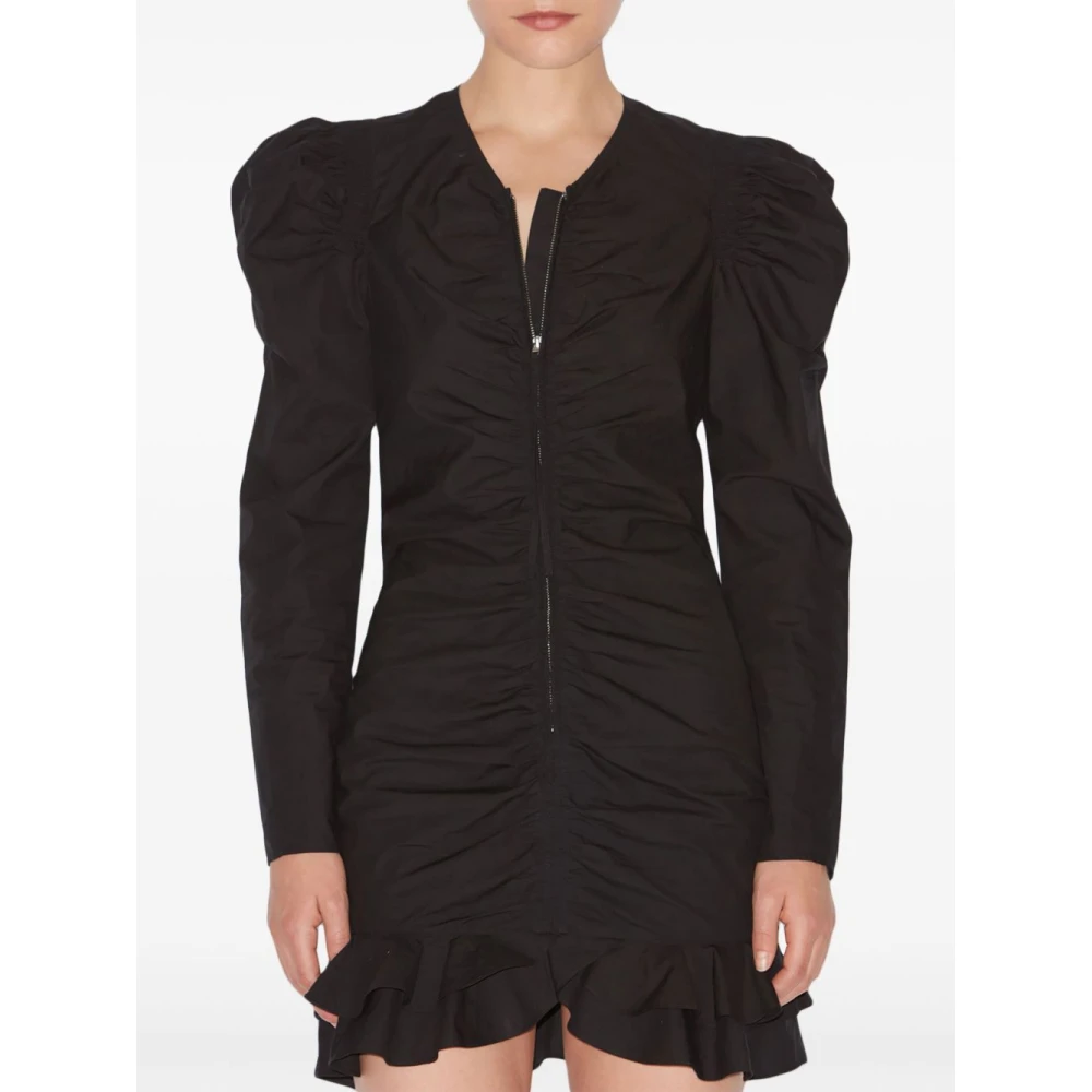 Isabel Marant Étoile Zwarte Katoenen V-Hals Jurk Black Dames