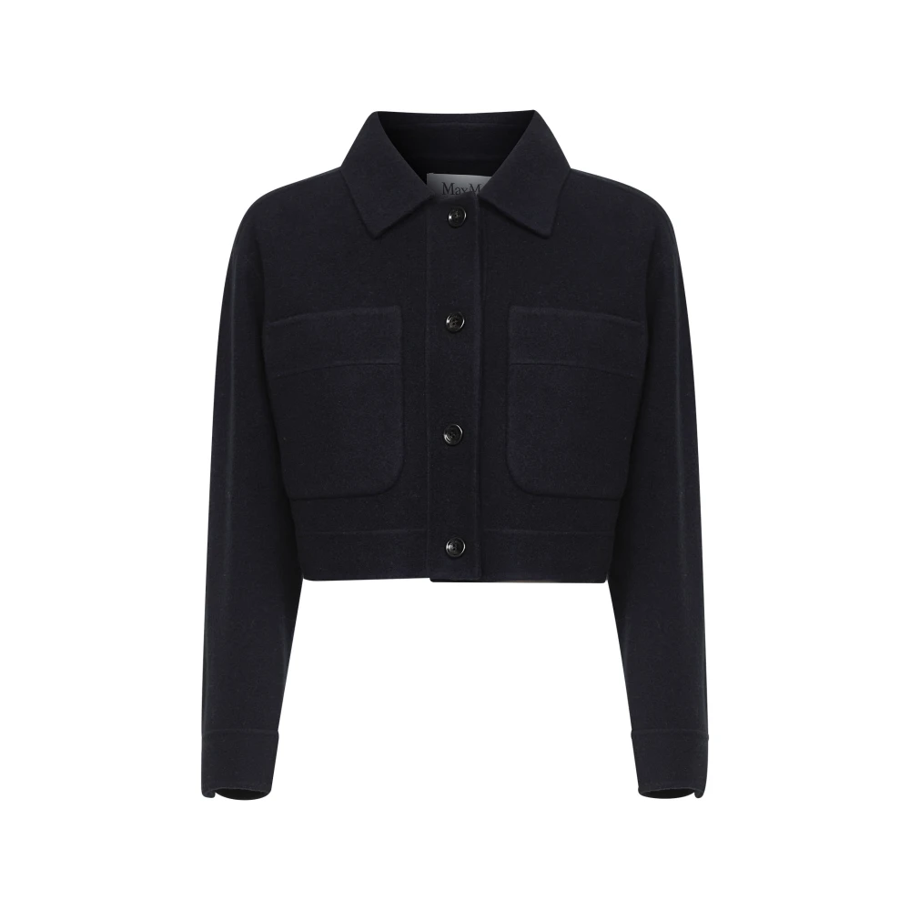 Max Mara Vrouw Blauw Jassen Dames, Xs, Wol, Poggio Jacket