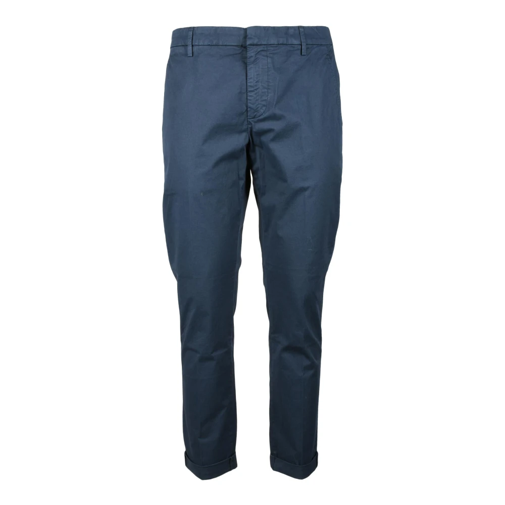 Dondup Katoen Elastaan Broek Blue Heren