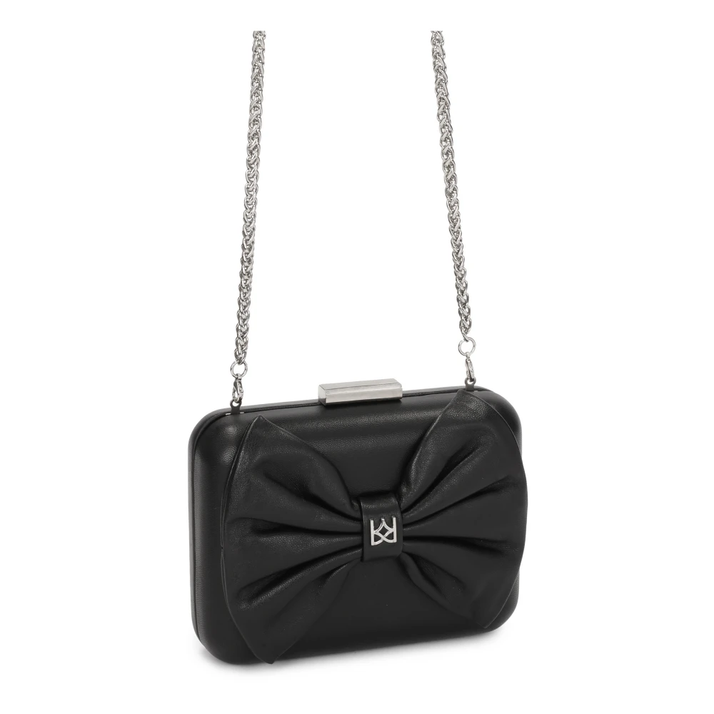 Kazar Kleine zwarte clutch tas met versiering Black Dames