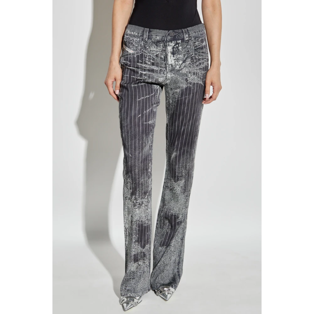 Diesel Broek met P-Retty print Black Dames