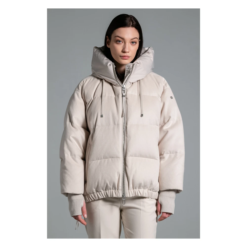 Duno Korte Oversized Pufferjas White Dames