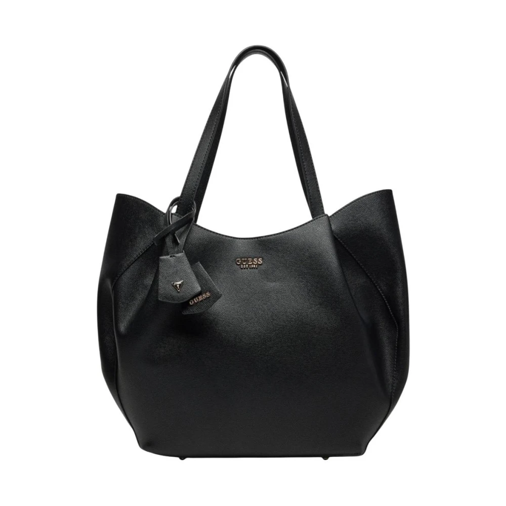 Guess Women's Black Shopping Bags, One Size, Handbag With Button Fastening And Inside Pocket