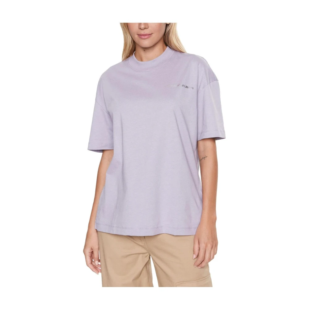 Calvin Klein Women's Purple Backphotoprint T-Shirt - T-Shirts - Xs - Tops