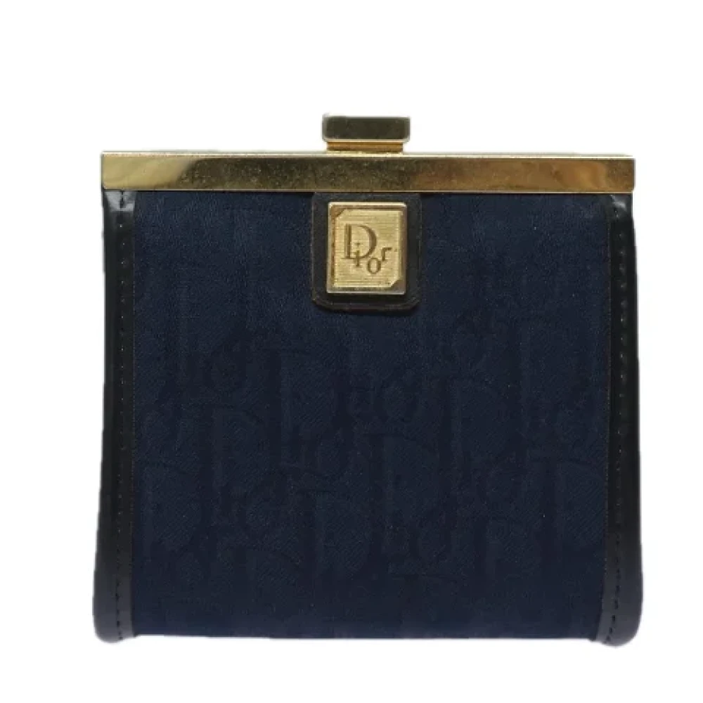 Dior Vintage Pre-owned Canvas wallets Blue Dames