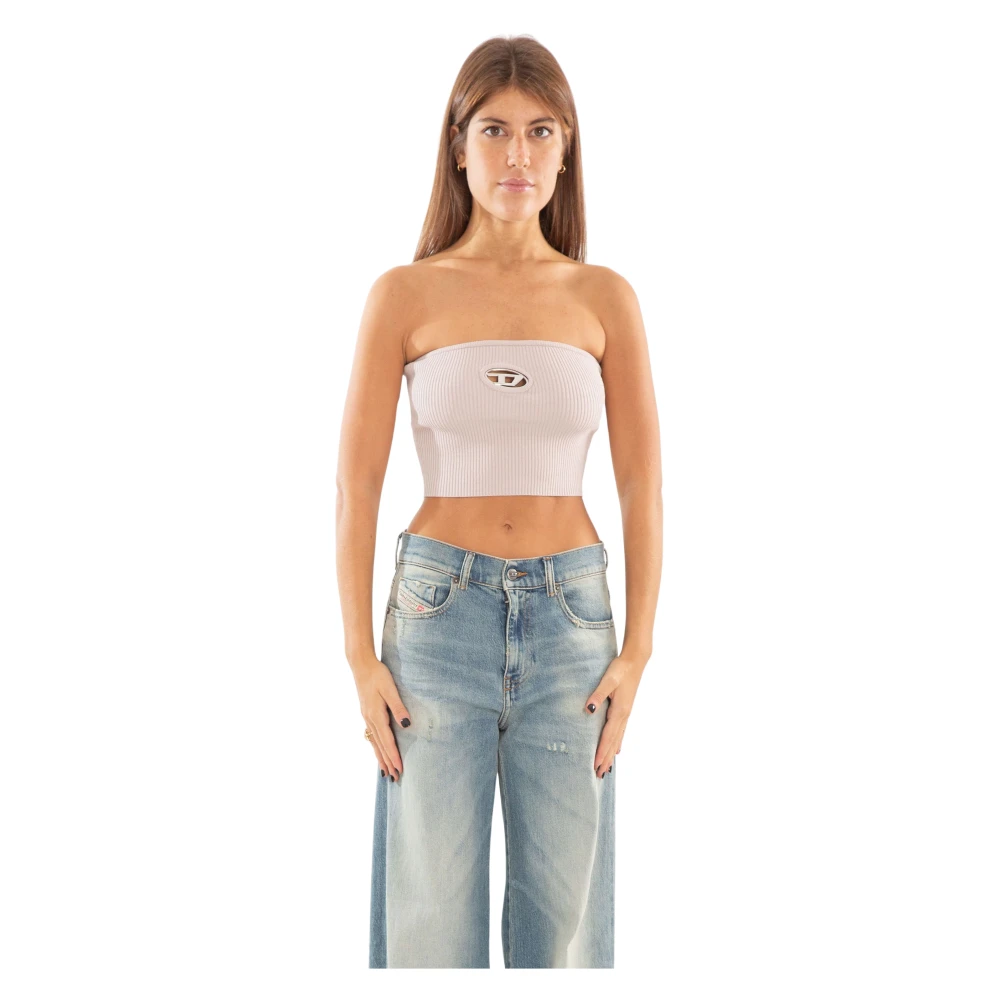 Diesel Metal Gebreide Top met M-Clarksvillex Stijl Gray Dames