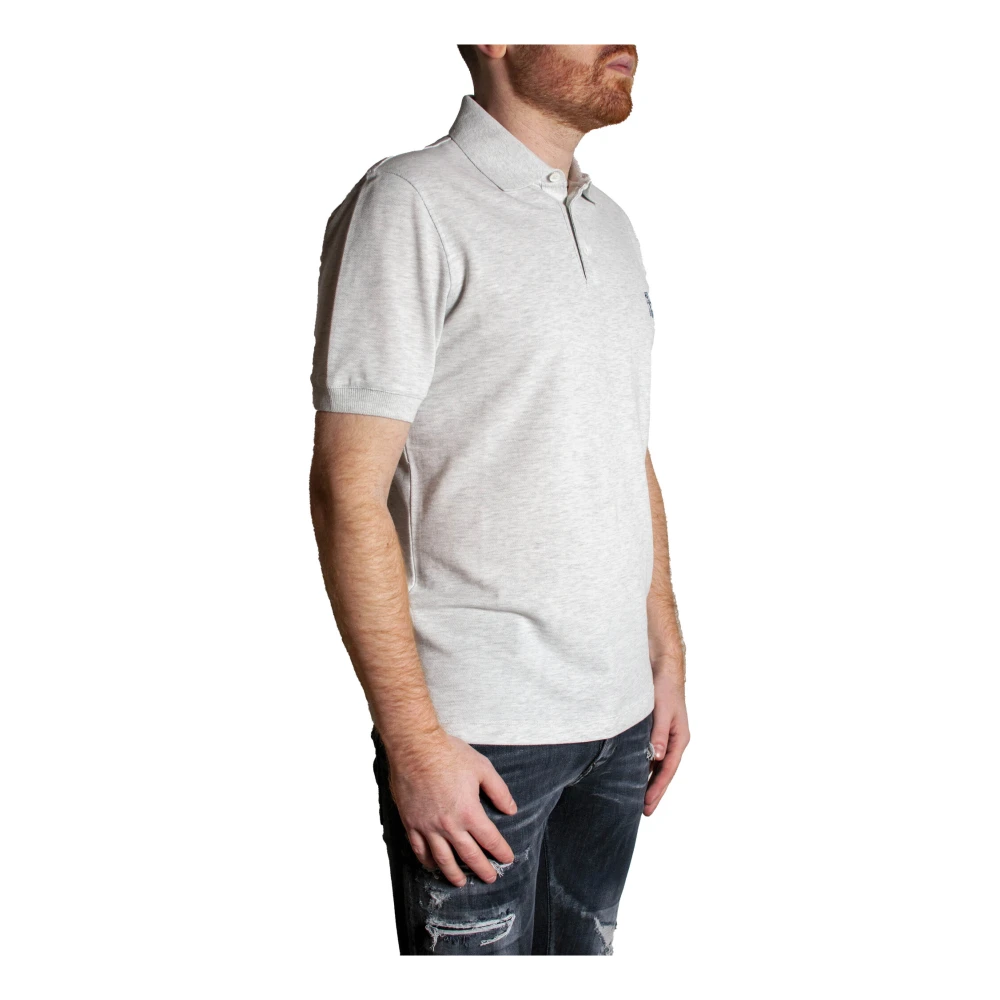 BRUNELLO CUCINELLI Grijze Polo T-Shirt met Geborduurd Logo Gray Heren