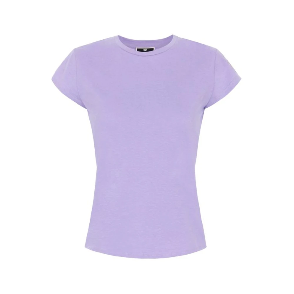 Elisabetta Franchi Geborduurd Iris T-shirt Purple Dames