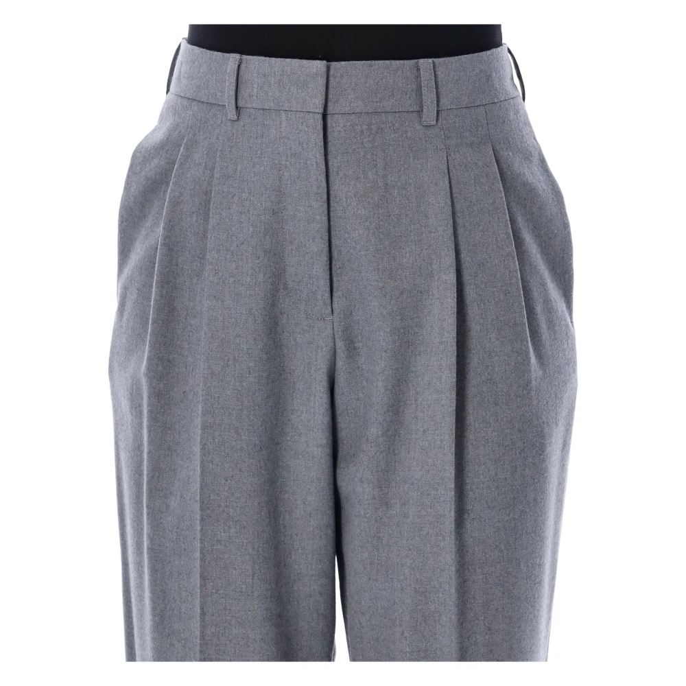 Stella Mccartney Grijze Wol Straight-Leg Broek Gray Dames