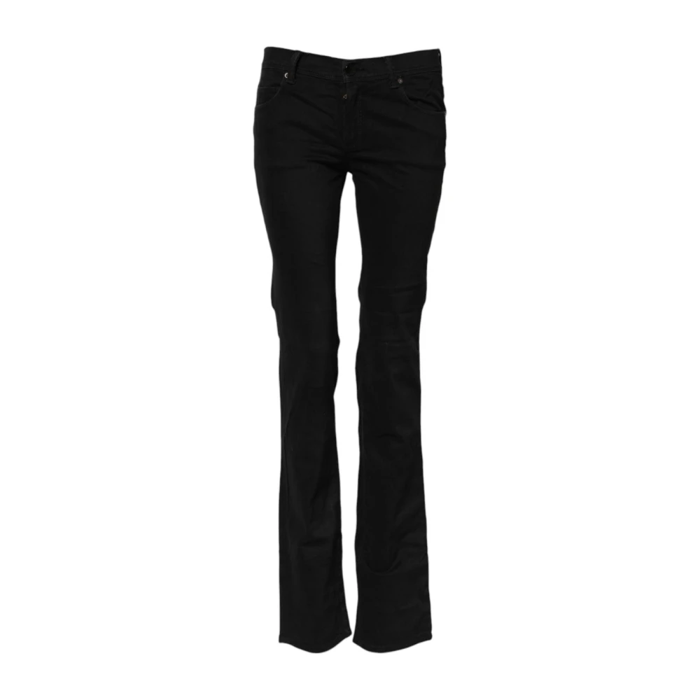 Ermanno Scervino Women's Black Bootcut Jeans, W28, Bootcut Denim Jeans With Zipper