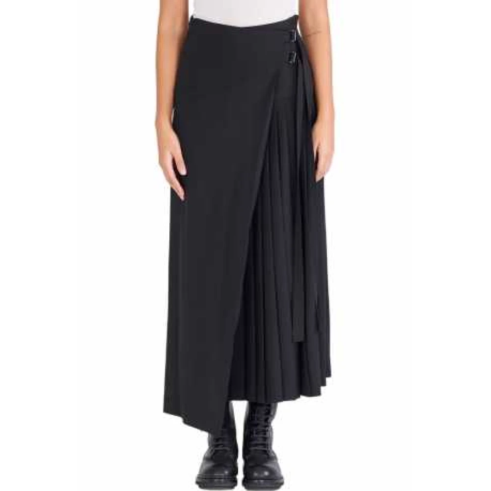 Isabel Benenato Zwarte Asymmetrische Geplooide Rok Dw64 01 Black Dames