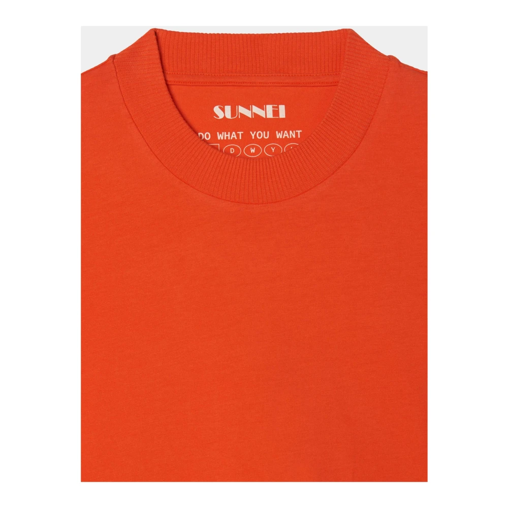 Sunnei Tangerine Boxy Fit Longsleeve T-Shirt Orange Heren