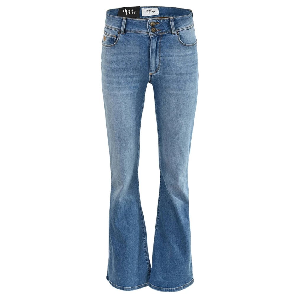 DNM Pure Wijd uitlopende 5-Pocket Jeans met Flap Blue Dames