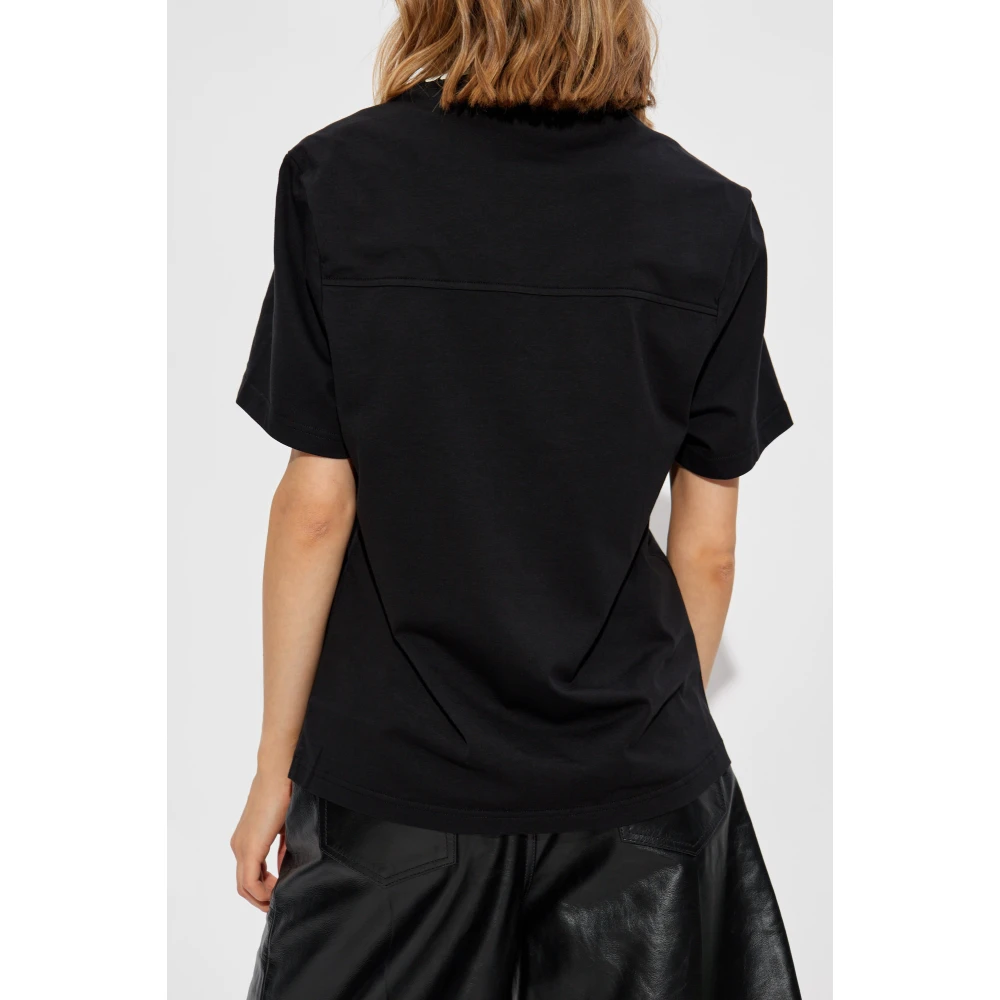 Courrèges Bedrukt T-shirt Black Dames