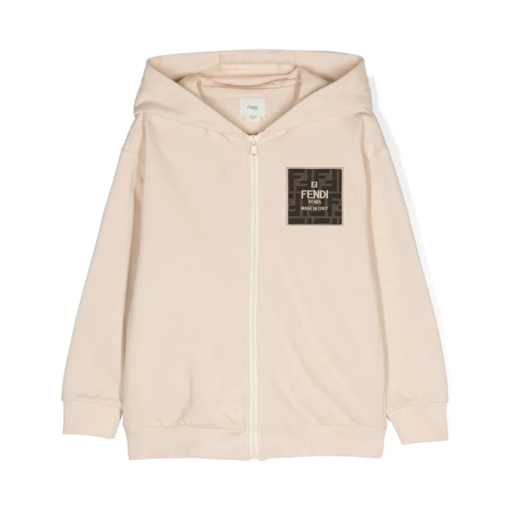 Fendi Boys Beige Linen Sweatshirt For Juniors - Kids Sweatshirts - 10 Y - Kids