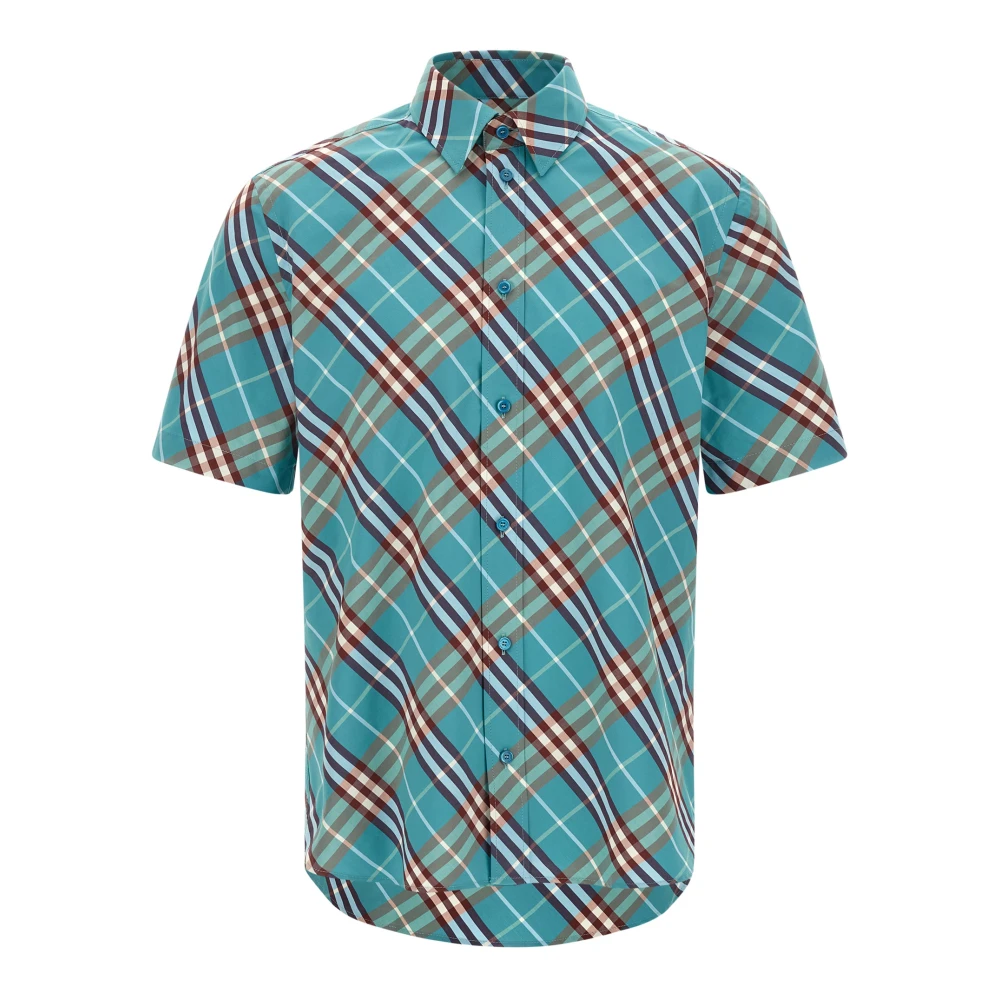 Burberry Men's Blue Robert Shirt - Short Sleeve Shirts - L - Shirts