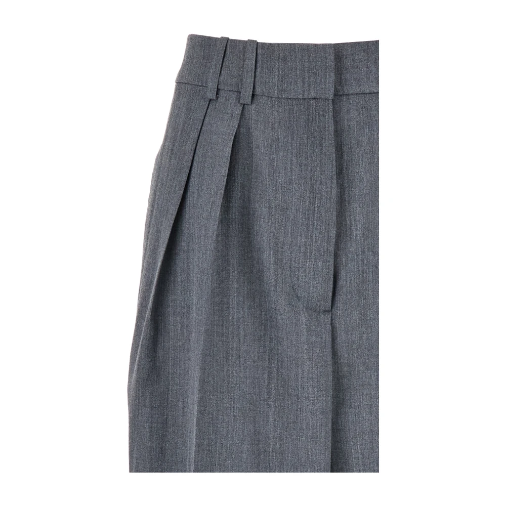 Róhe Grijze Wijde Pijp Dubbel Geplooide Broek Gray Dames