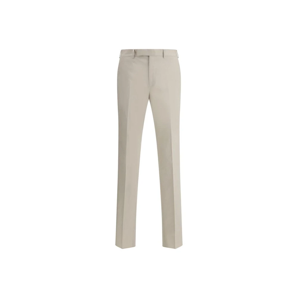 Ermenegildo Zegna Elegant Cigarette Cut Suit Pants Beige Heren