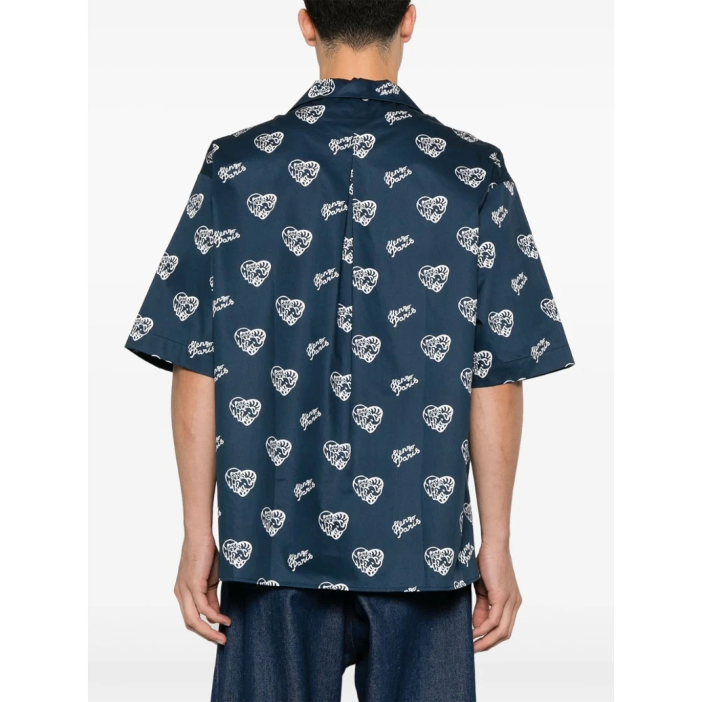 Kenzo Blauwe Overhemden voor Mannen Aw24 Blue Heren