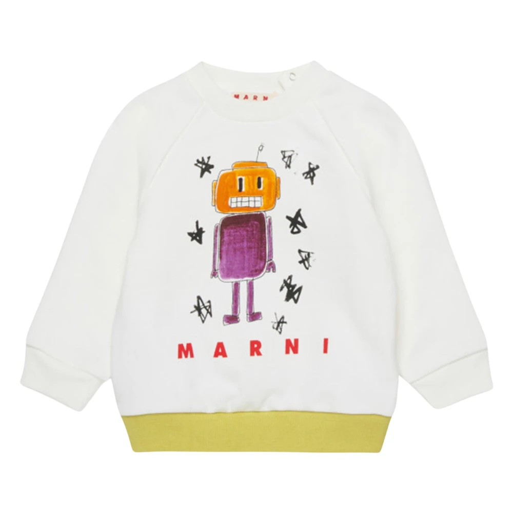 Marni Boys White Graphic Print Sweatshirt