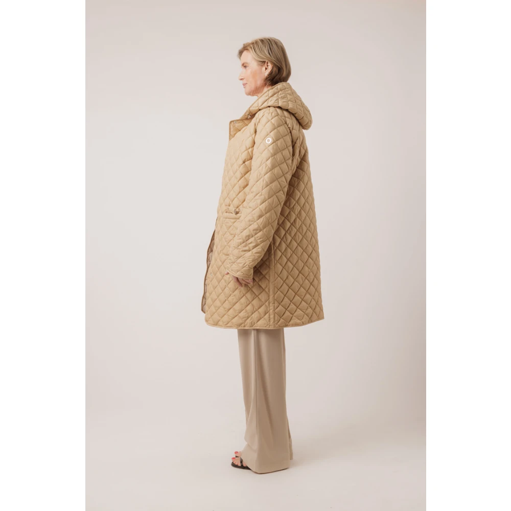 Fuchs Schmitt Hooded jas met zilveren logo Beige Dames
