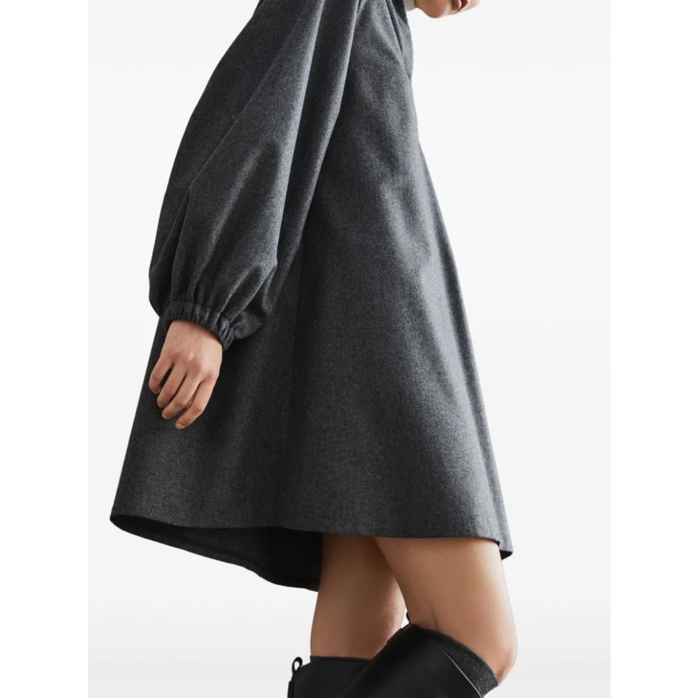 BRUNELLO CUCINELLI Grijze Flanellen Overhemdjurk Gray Dames